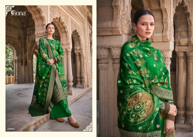 Fiona Bandhej Dola Silk Printed Designer Facy Wear Salwar Kameez Collection